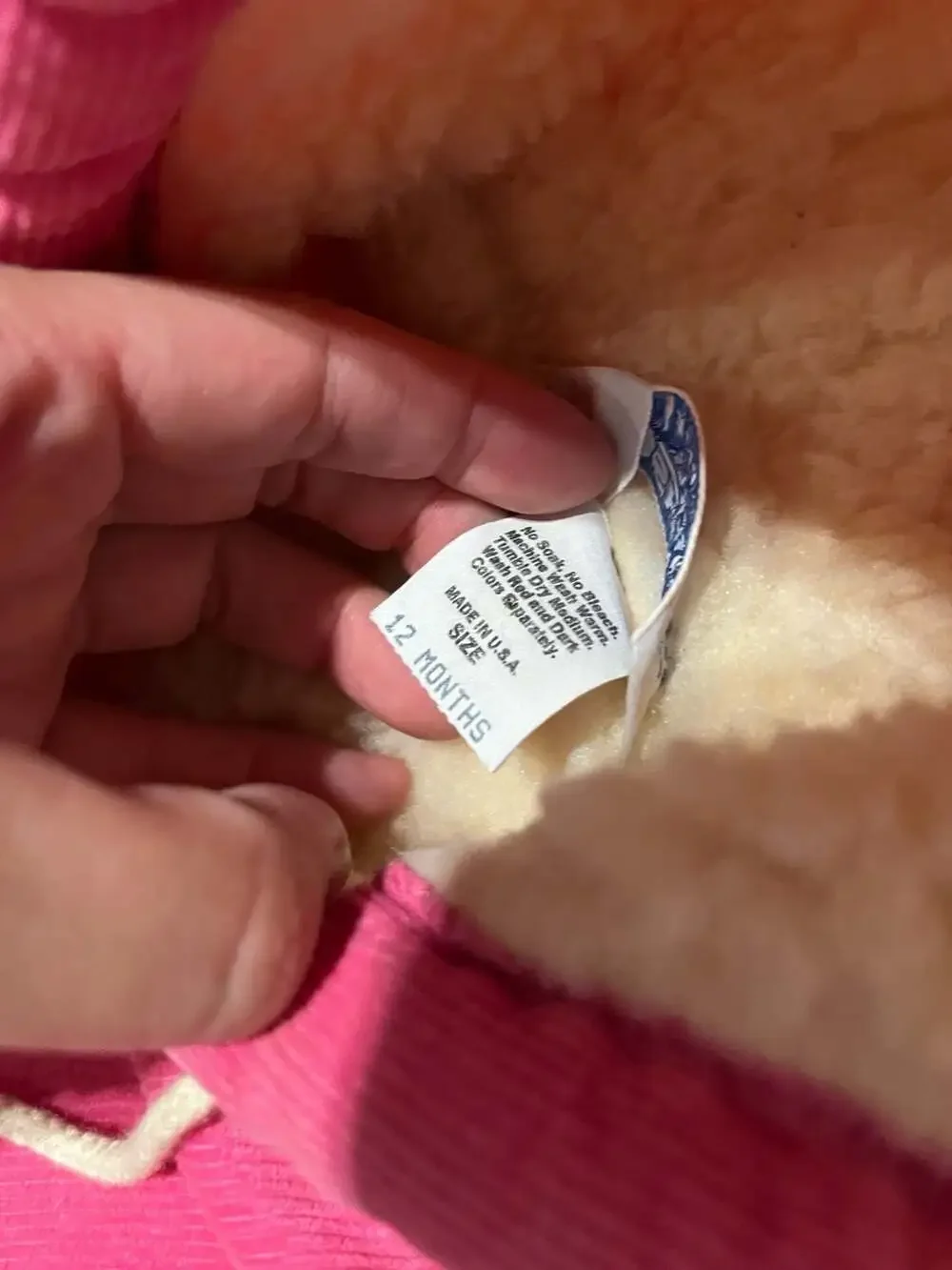 OshKosh B'gosh Corduroy Jacket Size 12 Months Pink Sherpa Lined Hooded